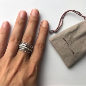 David Yurman Crossover Wide Ring with Diamonds